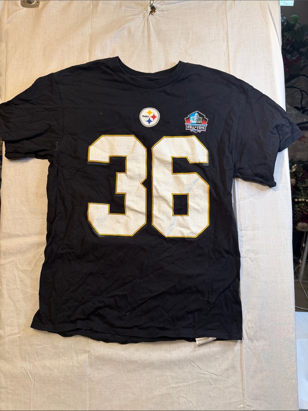 Majestic #36 Black Short-Sleeve Shirt Jerome Bettis the Bus ! Size ll